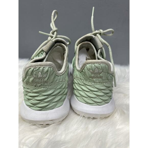 Adidas Tubular Sneaker Womens sz 7 Shadow Lace up Textured Sneaker Linen green - Picture 6 of 8